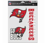 Nfl Lot De 3 Autocollants 20x15cm - Tampa Bay Buccaneers