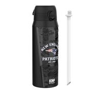 NFL New England Patriots Gourde Thermique Avec Paille Amovible, 750ml/24oz, Bouteille Étanche À Isolation Sous Vide, Facile À Ouvrir, Verrou Sécurisé, Passe Au Lave-Vaisselle, Couvercle Rabattable