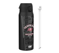 NFL Tampa Bay Buccaneers Gourde Thermique Avec Paille Amovible, 750ml/24oz, Bouteille Étanche À Isolation Sous Vide, Facile À Ouvrir, Verrou Sécurisé, Passe Au Lave-Vaisselle, Couvercle Rabattable