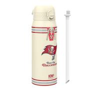 NFL Tampa Bay Buccaneers Gourde Thermique Avec Paille Amovible, 750ml/24oz, Bouteille Étanche À Isolation Sous Vide, Facile À Ouvrir, Verrou Sécurisé, Passe Au Lave-Vaisselle, Couvercle Rabattable
