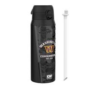 NFL Washington Commanders Gourde Thermique Avec Paille Amovible, 750ml/24oz, Bouteille Étanche À Isolation Sous Vide, Facile À Ouvrir, Verrou Sécurisé, Passe Au Lave-Vaisselle, Couvercle Rabattable