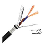 NGABDFYUA Câble à Paire torsadée blindé OFC RS485 | Noir 12-24AWG 2/4 Core 65/320ft : RS485/PLC/CNC/Audio/Sécurité/Alarme incendie/Automatisation(65ft,24AWG(0.2mm2)-2c)