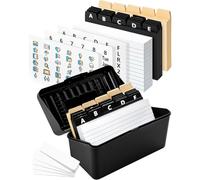 Ngbbby 1 ensemble boîte de recettes avec cartes et séparateurs boîte autocollants étiquettes porte-carte d'index cartes d'index faciles à utiliser pour les recettes à la maison flash adresse fournitu