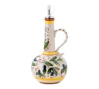Ngbbby Bouteille distributrice d'huile d'olive en céramique de 700ml, avec bec verseur et poignée en acier inoxydable, pour la cuisine