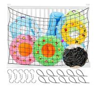Ngbbby Filet de Rangement pour Flotteur de Piscine, Organisateur Rangement pour Flotteur Piscine, Sac à Jouets Suspendu, Support extérieur 71x41 Pouces