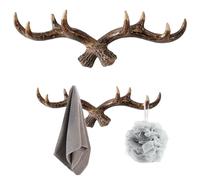 Ngbbby Support mural de porte-manteau en bois, crochets de décoration rustiques en bois cerf pour décoration murale ferme marron, porte-manteau