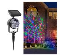 NGBFF Projecteur Noel Exterieur, LED Solaire Spot extérieur Lampe rotative projecteur RGB Cristal STA éclairage pelouse Solaire Jardin projecteur Vacances fête lumière
