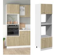NGM - NEUF Caisson de cuisine Brun - Meuble micro-ondes - Vitrine de cuisine - ""Lyon"" - avec rangement - Chêne sonoma - 60x57x201706