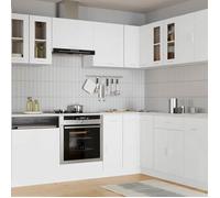 NGM - NEUF Caisson haut cuisine Blanc - Vitrine suspendue ""Lyon"" Blanc 60x31x60cm - Bois d'ingénierie 207 845512216440