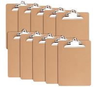 NGOSUET Lot de 12 Porte-Blocs A4 en Bois avec Pince Métallique - Planchettes à Pince Clipboard - Porte-Formulaires pour Bureau, Restaurant, École - 22,9 x 31,9 cm