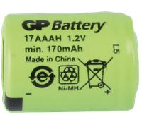 NH GP 17AAAH - Pile industrielle GP NiMh, 1,2 V, 1/3 AAA, 170 mAh, 10,2 x 14,1