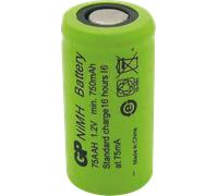 NH GP 75AAH - Pile industrielle GP NiMh, 1,2 V, 2/3 AA, 750 mAh, 14,5 x 28,7