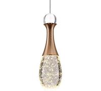 NHPJFDC Lustre Moderne en Verre à Bulles de Cristal, Forme Goutte d'eau, LED Or Rose, luminaire linéaire à Long Tube, idéal pour Une Salle à Manger, Une Chambre, Un escalier ou Un Hall d'entrée.