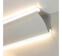 NHPJFDC Moulure décorative de Plafond en Aluminium avec Canal diffuseur LED pour éclairage indirect, moulure de corniche pour Rail de luminaires LED