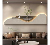 NHPJFDC Sculpture Murale créative en grès avec lumière LED, Peinture décorative Murale 3D à Suspension Verticale, Alimentation Secteur, Relief décoratif Mural 3D (Blanc 2,47,2 x 11,8 Pouces)