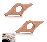 NHQZ 2 Pcs Bague de lecture,Porte-page de livre 8.5 x 1.5 cm, En bois, Fait à la main, Accessoire de lecture, tenir livre ouvert, Cadeau pour les amateurs de livres, les rats de lecture et les