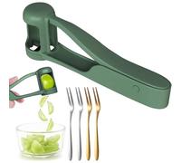 NHQZ Coupe Raisin pour Tout Petits et Bébés, Coupe Raisin Gadget de Cuisine pour Salades de Légumes et Fruits, Outil de Coupe de Raisins, Tomates Cerises et Fraises Avec 4 fourchettes (Vert)