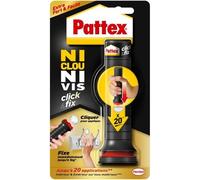 Ni Clou Ni Vis Click & Fix,Colle De Fixation Sous Forme D'applicateur Pré-Dosé,Jusqu'à 20 Doses,Colle Rapide Sur Tous Matériaux,Colle Blanche,30 G