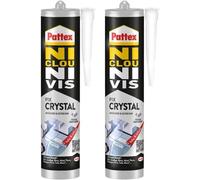 Ni Clou Ni VisTous Matériaux Crystal (Cartouche De 290 G)-Colle De Fixation Extra Forte Pour Intérieur Et Extérieur-Mastic Transparent Multi-Matériaux (Lot De 2)