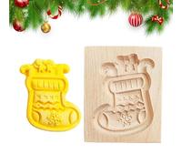 ni Per Biscotti Arbre de Noël en bois antiadhésif Ustensiles de cuisine pour la cuisson des biscuits de Noël 3D - Pour fêtes, Noël, gâteaux, maison, cuisine