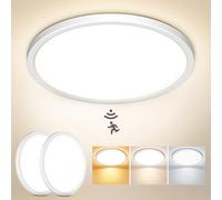 NIBSHOOM 2PCS Ø22CM Plafonnier avec Détecteur de Mouvement IP44 18W