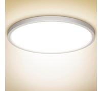 NIBSHOOM Plafonnier LED plafond, plafonnier 24 W, 2400 lm, 4000 K, lampe lumière moderne pour chambre à coucher, salle de bain, cuisine, salon, bureau, balcon, blanc naturel, Ø30 cm