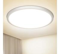 NIBSHOOM Plafonnier LED Rond 4000K,18W/1800LM/IP44 Ultra Mince Plafonnier Salle de Bain,Modernes Simples Plafonnier LED Sans Fil pour Chambre Salon Couloir Cuisine Bureau, 220 * 17mm