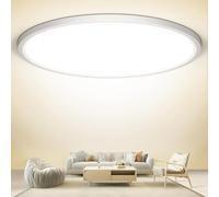 NIBSHOOM Plafonnier LED Rond 4000K,24W/2400LM/IP44 Ultra Mince Plafonnier Salle de Bain,Modernes Simples Plafonnier LED Sans Fil pour Chambre Salon Couloir Cuisine Bureau,300 * 17mm