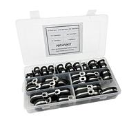 NICAVKIT 66 pcs serre-câbles en caoutchouc P clips colliers de serrage colliers de serrage serre-câbles kit en acier inoxydable 7 tailles 6/8/10/13/16/19/25mm