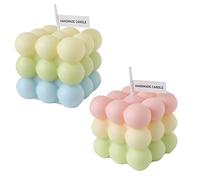 NICAVKIT Lot de 2 Bougies Bulle, Bougie Géométrique, Coffret Cadeau de Bougies Parfumées pour Femme, Cire de Soja Naturelle, Bougies Bulle d'Aromathérapie pour Anniversaire, Saint-Valentin