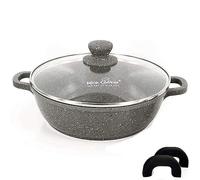 Nice Cooker - Poêle à Servir/Mijoteuse - Roc-Tec®. Vraies particules de Pierre. Antiadhésif. Tous Feux dont Induction + Four (28 cm)