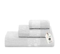 nice homeit - Lot de 3 serviettes en coton filé à anneau - Serviette de bain extra grande qualité, douce et absorbante - Idéal pour salle de bain, salle de gym, hôtel et spa - Fabriqué en Italie