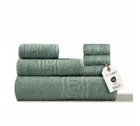 nice homeit runico Set de Serviettes de 6 pièces 100% Coton, Doux et très absorbants - Set de Serviettes pour Salle de Bain, Visage et Bidet de différentes Tailles - Fabriqué en Italie