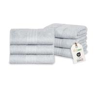 nice homeit Set de 6 Serviettes Visage et invité en Coton 40 x 75 en 100% Coton filé à Anneau - Set de Serviettes de Bain Extra Douces et absorbantes. Fabriqué en Italie - Gris