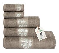 nice homeit Set de Serviettes de Bain - en 100% Coton filé à Anneau - Extra Doux et absorbants - Set de Serviettes de Bain - Fabriqué en Italie. (Marron)