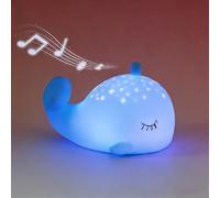 NICE POINT Veilleuse Bébé Bruit Blanc Rechargeable, Tactile Silicone Baleine, Lampe Chevet Allaitement RGB 6 Couleurs, 5 Sons Naturels, Veilleuse Nomade Chambre Bébé Cadeau Naissance