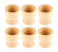 Nicear Set De 6 Coquetiers En Bois Coquetiers Pour Table De Petit Déjeuner Décor De Pâques Artisanat DIY Bois Non Traité