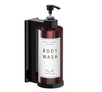 NICEME Distributeur de Savon 300ml,Distributeur Savon Mural,Distributeur Liquide Vaisselle Lacon Pompe Vide pour Bain,Cuisine,HôTel (Marron)-Design D'ouverture de Clé+Tiquettes