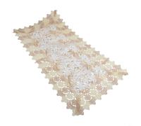 Niceminiwall Nappe basse rectangulaire brodée en dentelle au crochet faite à la main, adaptée pour table basse occidentale, résistante à la chaleur et tissu polyester (4)