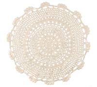 Niceminiwall Napperon fait à la main en dentelle et coton pour décoration de table, napperon, nappe de salle à manger, linge de cuisine, 25 cm, beige (30 cm)