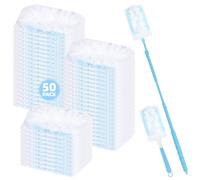 Nicemiya 52 Pièces Plumeau Poussiere Recharge Kitcompatibles Swiffer, Plumeau Magnétique Jetable pour Nettoyer Les Poils d'animaux, La Poussière et La Saleté (50 Chiffons + 2 Poignées, Bleu)