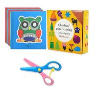 NiceNaiils Kit Découpage Enfant avec 96 Feuilles de Papier Coloré et Ciseaux de Sécurité, Activité Manuelle Enfant 2-6 Ans, Jeu Éducatif Montessori avec Boîte de Rangement