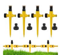 NiceNaiils Lot de 4 arroseurs automatiques 360° - Asperseur d'arrosage réglable avec brumisateur - Système d'irrigation pour pelouse et Jardin - Raccord Rapide - Arrosage extérieur Automatique