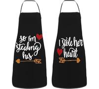 NiceNaiils Mr & Mrs Tablier, Cadeau Couple, Cadeau Cremaillere Maison, Tabliers Cuisine Couple, Tablier Homme Femme Réglable pour Mariage, Fiançailles Cadeau Saint Valentin