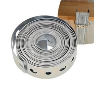 NICENEEDED Sangle de Suspension pour Tuyau 3 M Feuillard Métallique Galvanisé pour Tuyaux Feuillard de Finition Flexible Sangles Argentées Fines et Flexibles pour Supports de Tuyauterie Suspendus