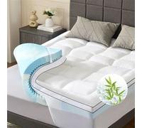 NicePlus Surmatelas Mémoire de Forme - 90 x 200 cm - Bonnet 7 cm - Housse bambou respirante