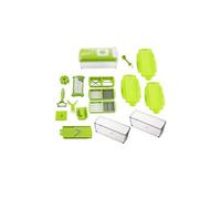 Genius Nicer Dicer Plus (18 pièces) en vert kiwi- Coupe-fruits Coupe-oignons Coupe-frites Coupe-tomates Coupe-légumes
