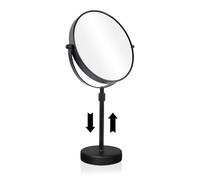 Nicesail Miroir de Table Réglable en Hauteur Miroir Grossissant x10 Noir pour Maquillage et Rasage Salle de Bain,Diamètre 20cm