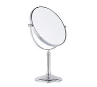 Nicesail Miroir Grossissant x10 sur Pied Chrome Miroir de Table - 360° Pivotant - Double Face - Anti-Rouille - pour Maquillage et Rasage,20cm