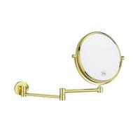 Nicesail Miroir Maquillage Mural Extensible Miroir Grossissant x10 Doré Brillant - Bras Long - Double Face - pour Rasage Salle de Bain,Diamètre 20
